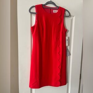 New! Eliza J. Elegant Coral Sleeveless Scallop Mini Dress Women’s Size 8